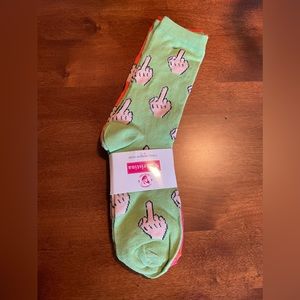 Socks. Women’s Middle Finger Print Socks. NWT